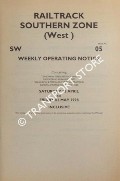 Book cover of Weekly Operating Notice containing Temporary Speed Restrictions, Engineering Arrangements, Signalling & Permanent Way Alterations, General Instructions and Notices, 25 April to 1 May 1998 by Railtrack Southern (West)